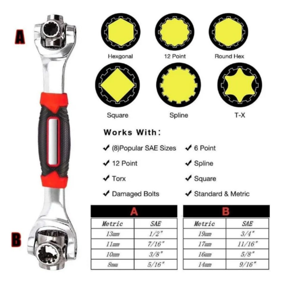 Llave Universal Multifuncional 48 En 1